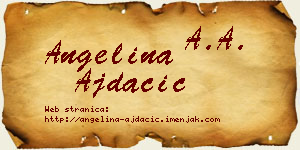 Angelina Ajdačić vizit kartica